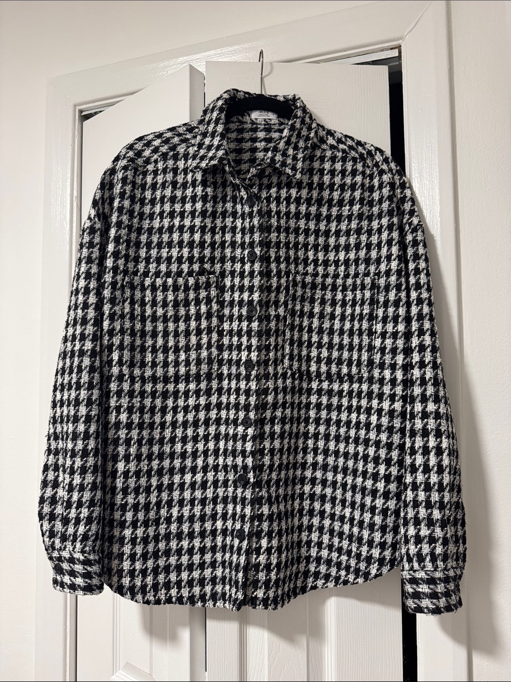 Ardene Black & White Houndstooth Shacket